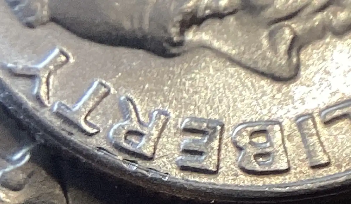1999-P-Dime-With-Strange-Pits-Or-Voids-Inside-Rim.-Misaligned-Collar-Clash?-Defective-Planchet?