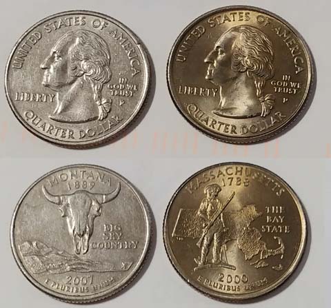 Gold-Toned-Massachusetts-Quarter,-2000-Error?