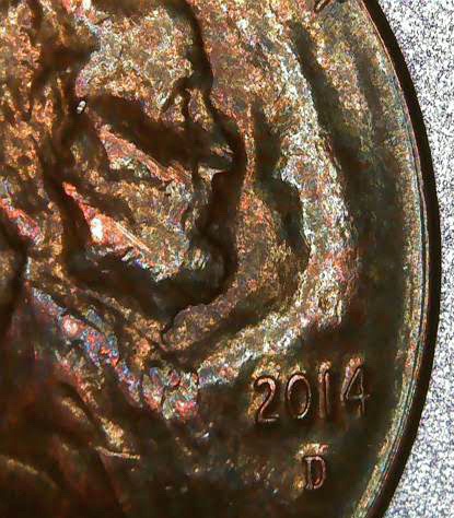 2014-D-LSC-Really-Weird-Looking-Coin,-Fire-Damage