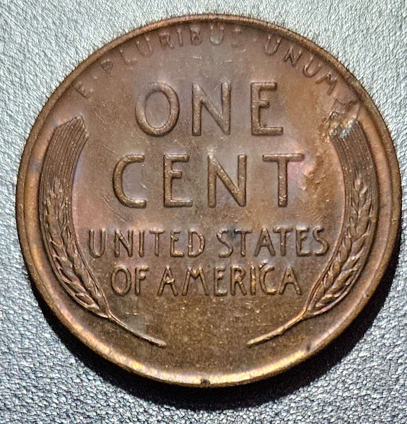 1957-D-Wheat-Penny-With-Weird-Marking-On-Reverse