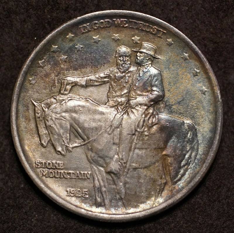 1925-Stone-Mountain-50c-Commemorative.--Stunning-Tone/Detail.--Grade.