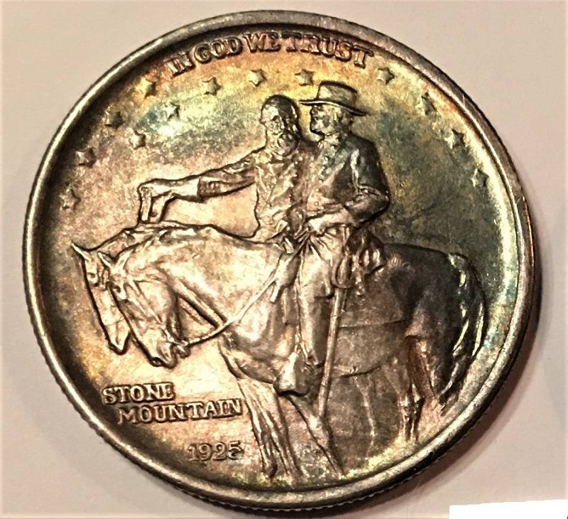 1925-Stone-Mountain-50c-Commemorative.--Stunning-Tone/Detail.--Grade.
