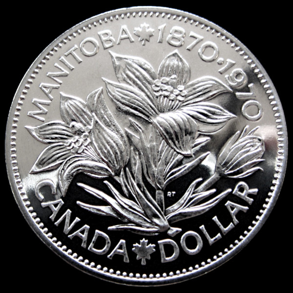 Commems-Collection-Canadian:-1970-Manitoba-Centennial---Nickel-Dollar-Commemorative