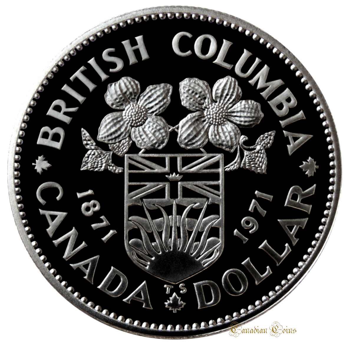 Commems-Collection-Canadian:-1971-British-Columbia-Centennial---Nickel-Dollar-Commemorative