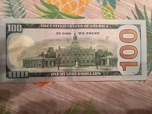 2009-100$-Bill---Unusual-Stamp-On-Back