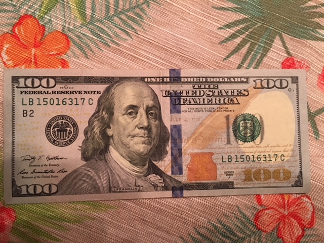 2009-100$-Bill---Unusual-Stamp-On-Back