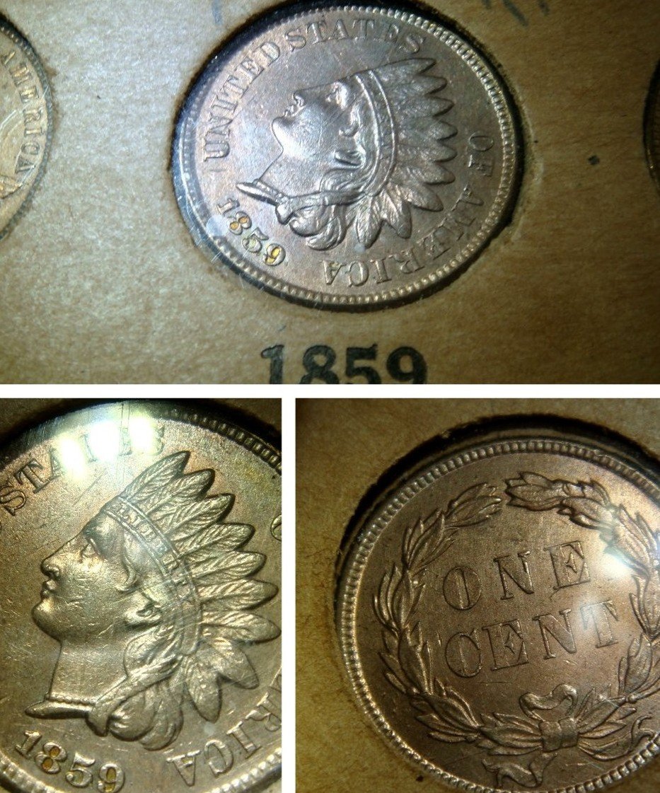 Flying-Eagle-/-Indian-Head-Collection-In-Old-Album-Pages