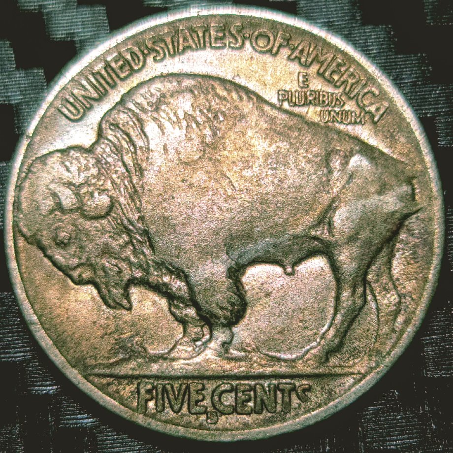 Buffalo-Nickel-S-Is-Cut-In-Half---High-Grade-Example-W/-Hd-Pics