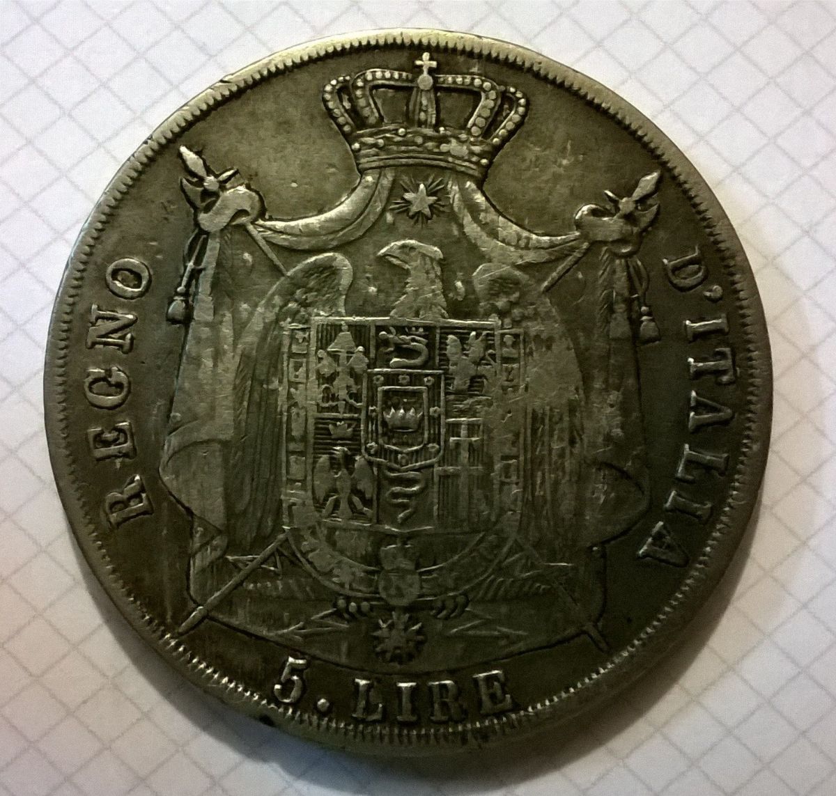 Napoleon-Bonaparte---5-Lire-1812-M---Kingdom-Of-Italy