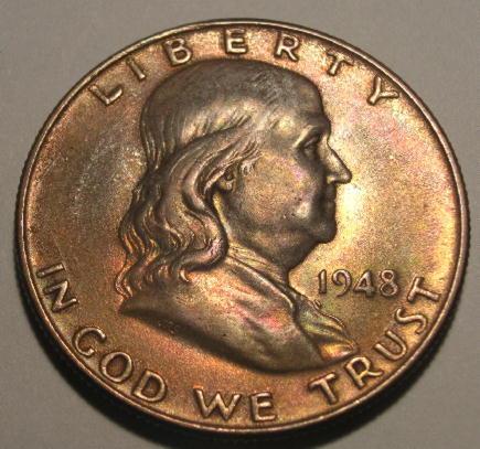 1948-P-Franklin-Half---Toning-A-Favorite-Of-Mine-Enjoy!
