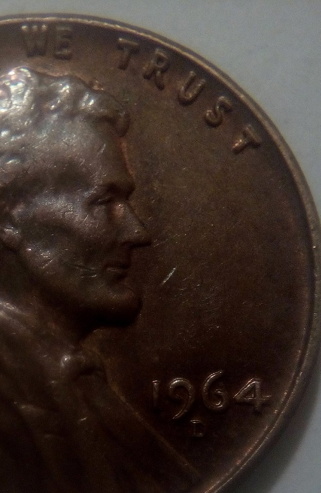 1964-D-Lincoln-Cent-Double-Die-Obverse-And-A-Possibly-4-Next-To-Lincolns-Face