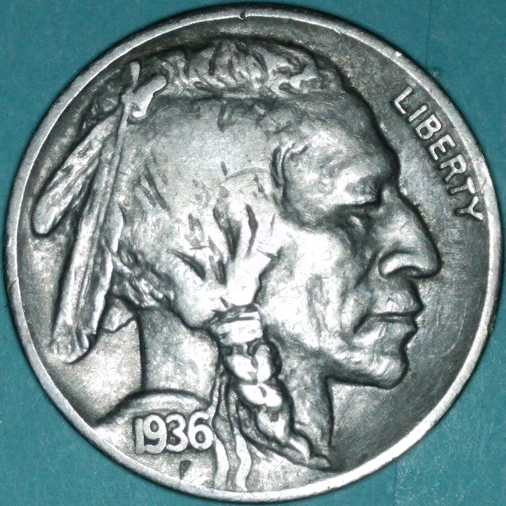 Buffalo-Nickel-1936-FS-501-RPM-Die-Marker-Looks-Like-Horiz-S-In-C-Cents