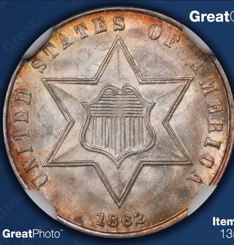 Stunning-Clash-On-1862/1-Three-Cent-Silver