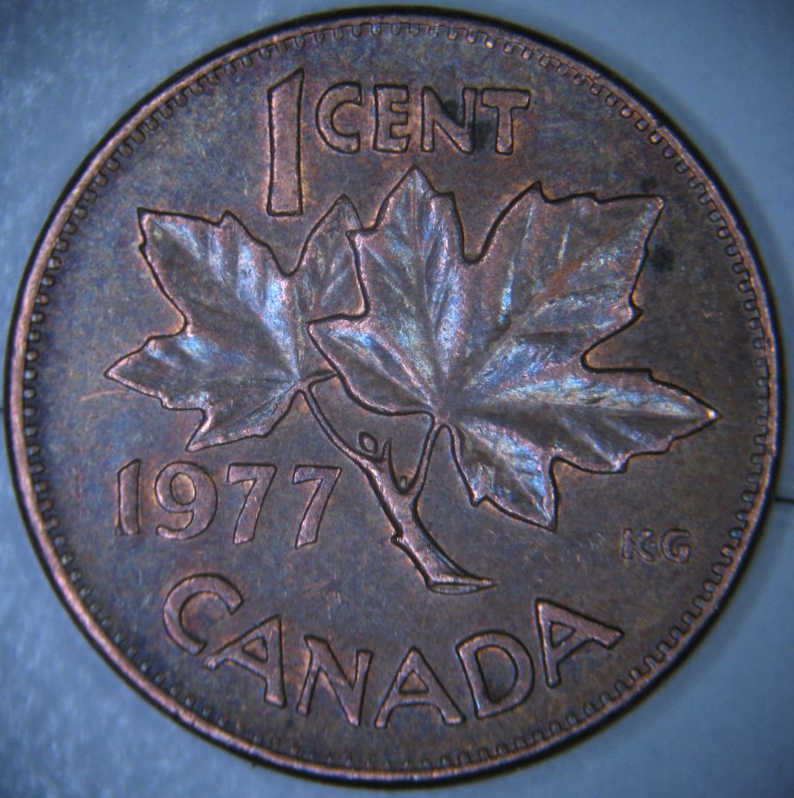 1977-Canadian-1-Cent-With-A-Impact-Z-Goose-Necked-In-Elizabeth