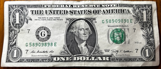 Series-2009-One-Dollar-Bill.-Over-Inked-Serial-Number?