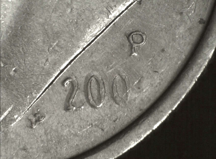 200?-P-Roosevelt-Dime-Struck-Thru-Grease-Filled-Die