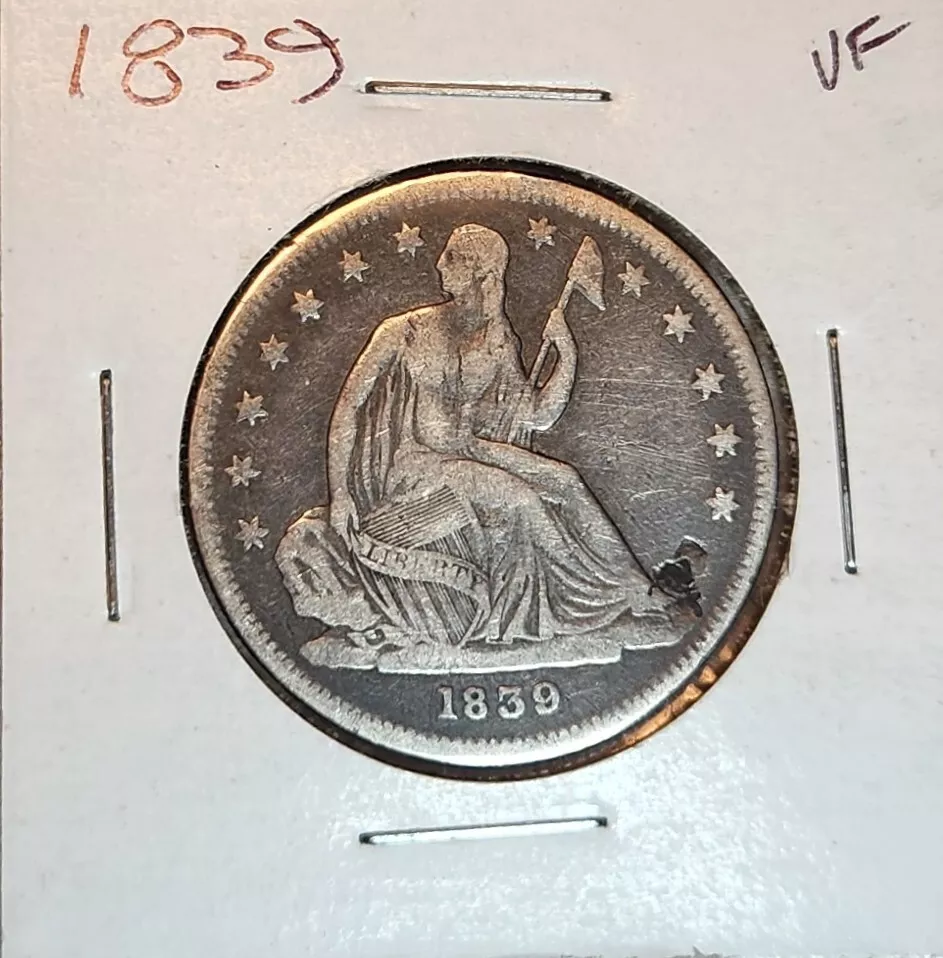1839-Half-Dollar,-Seated-Liberty-No-Drapery