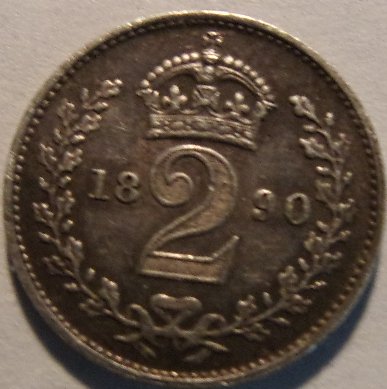 Three-UK-Coins-For-Grading--1754-Penny,-1890-Two-Pence,1746-4-Pence