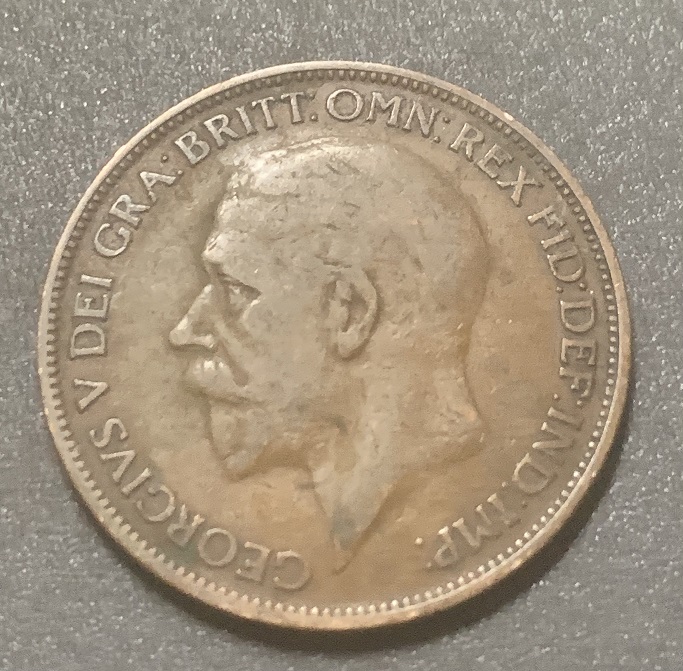 UK-1920-And-1927-Two-Dots-On-The-One-Penny-Coin