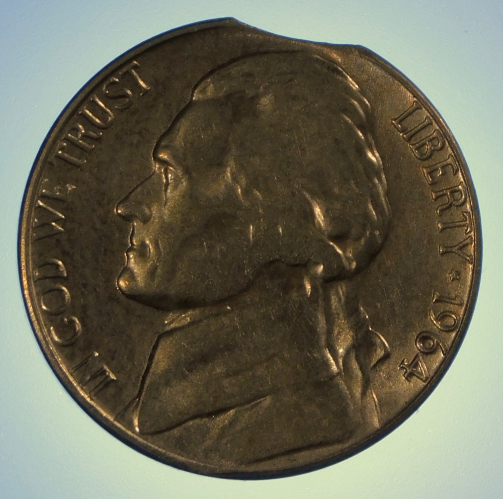 1964-D-Jefferson-Nickel,-Clipped-Planchette-Or-PMD?