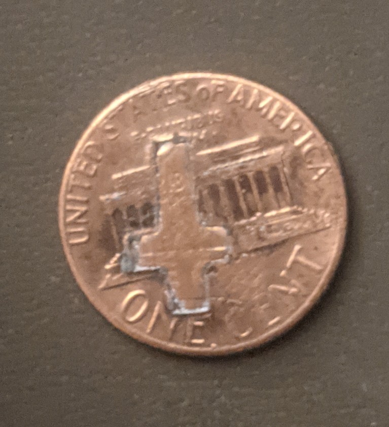1985-Lincoln-Penny-Error-In-The-Shape-Of-A-Cross-Please-Help,-Noob-Needs-Help