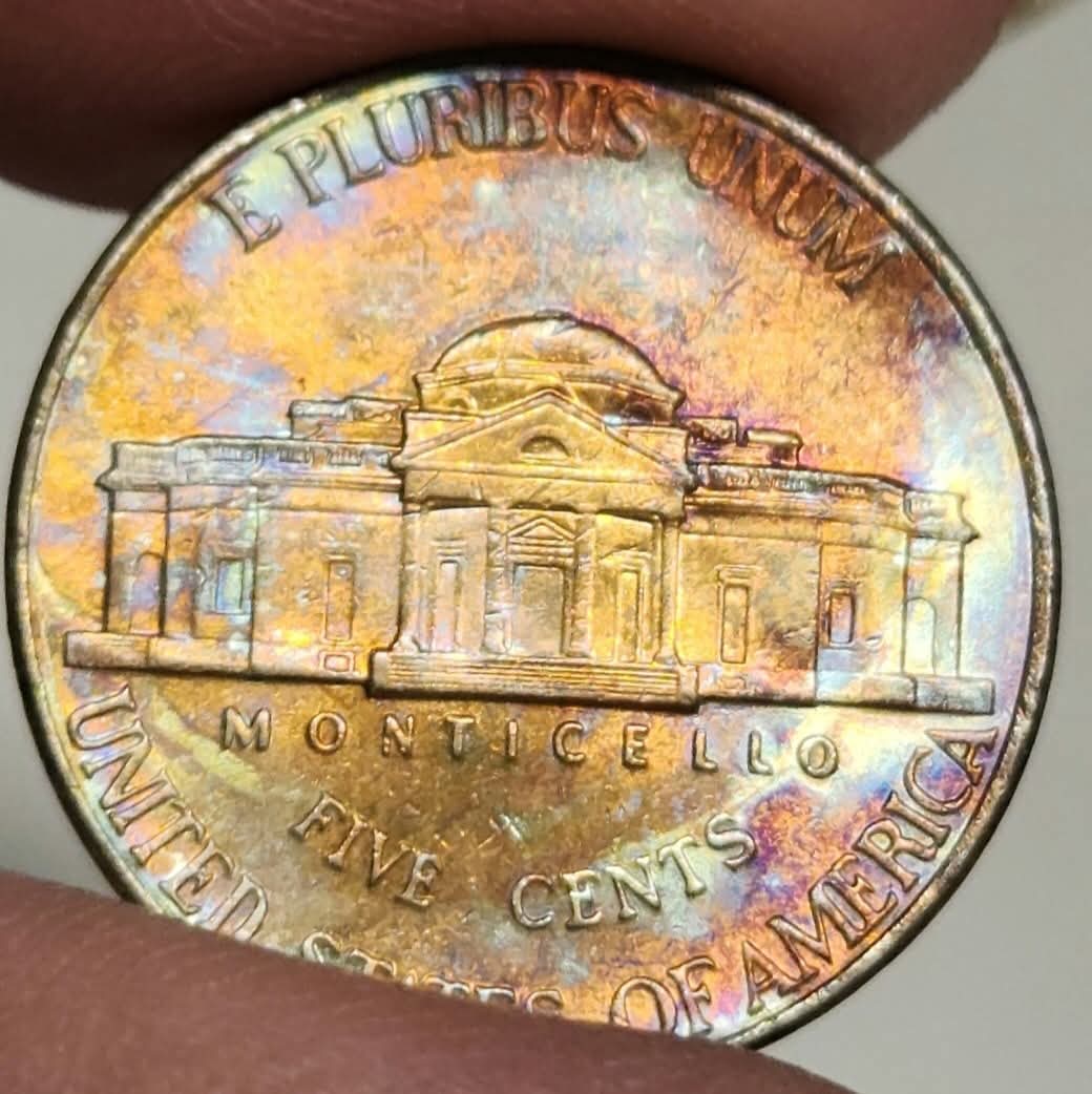 2002-D-Jefferson-Nickel-Pretty-Toning-Bronze-And-Iridescent
