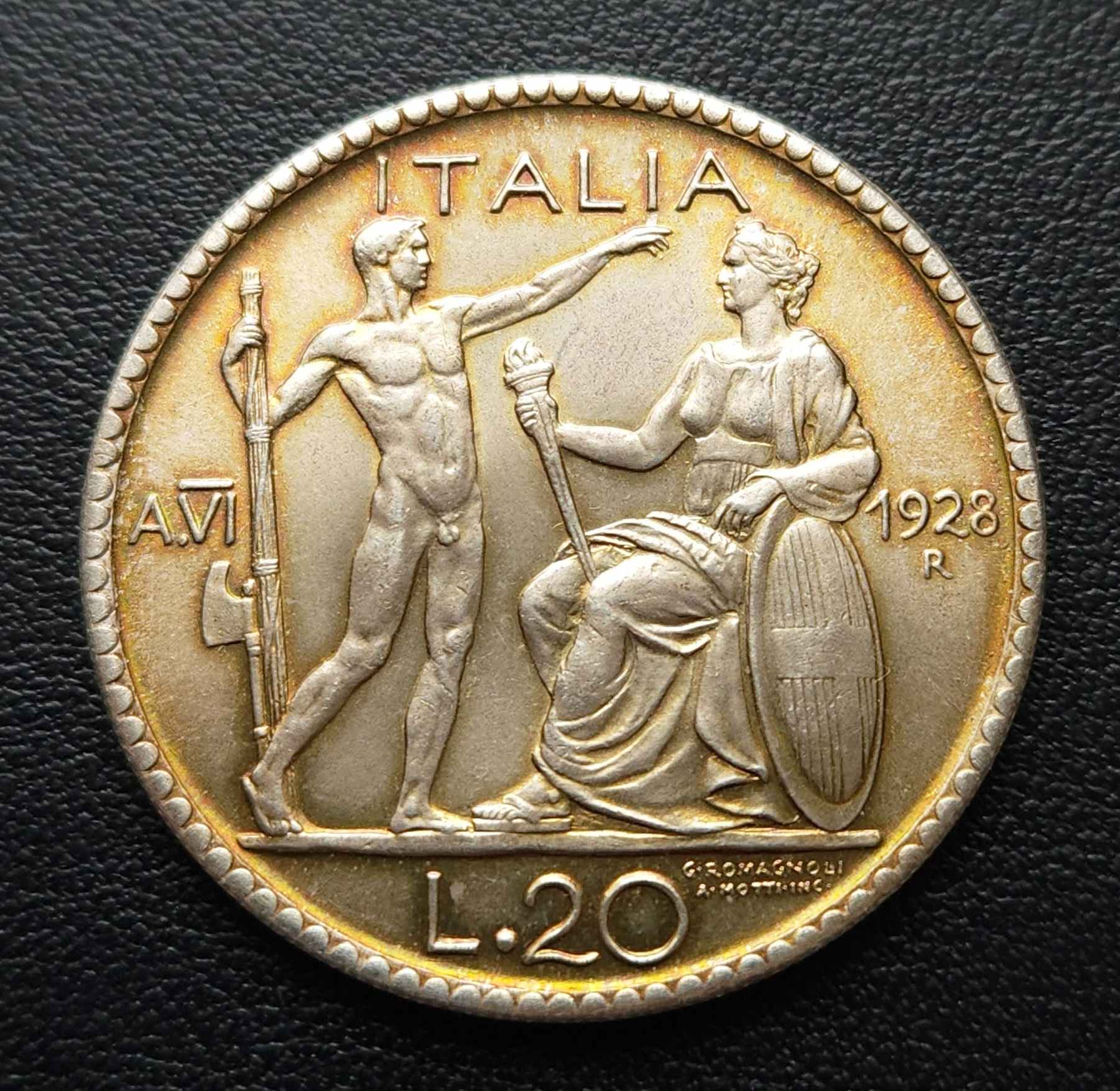 Pls-Help-Me-Grade-This-1928-R-Italy-20-Lire-Coin