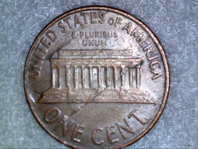 1966-Lincoln-Penny,-Lamination-Error-Across-Obverse-And-?