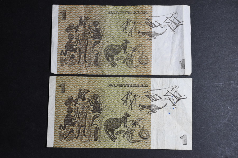 Australia-$1-Knight/Stone-Note---Print-Error-Or-Just-Faded?
