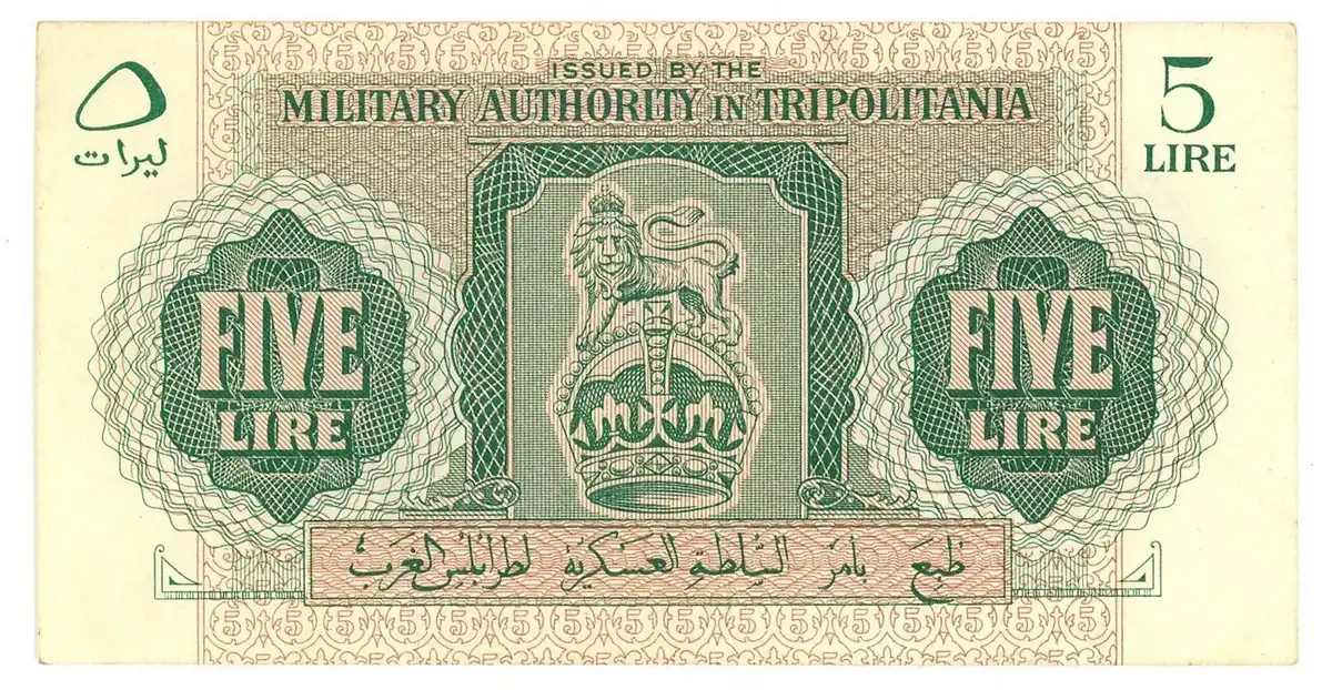 5-Lire---Military-Authority-Of-Tripolitania---With-Security-Thread---Catalog-Number?--Variety?