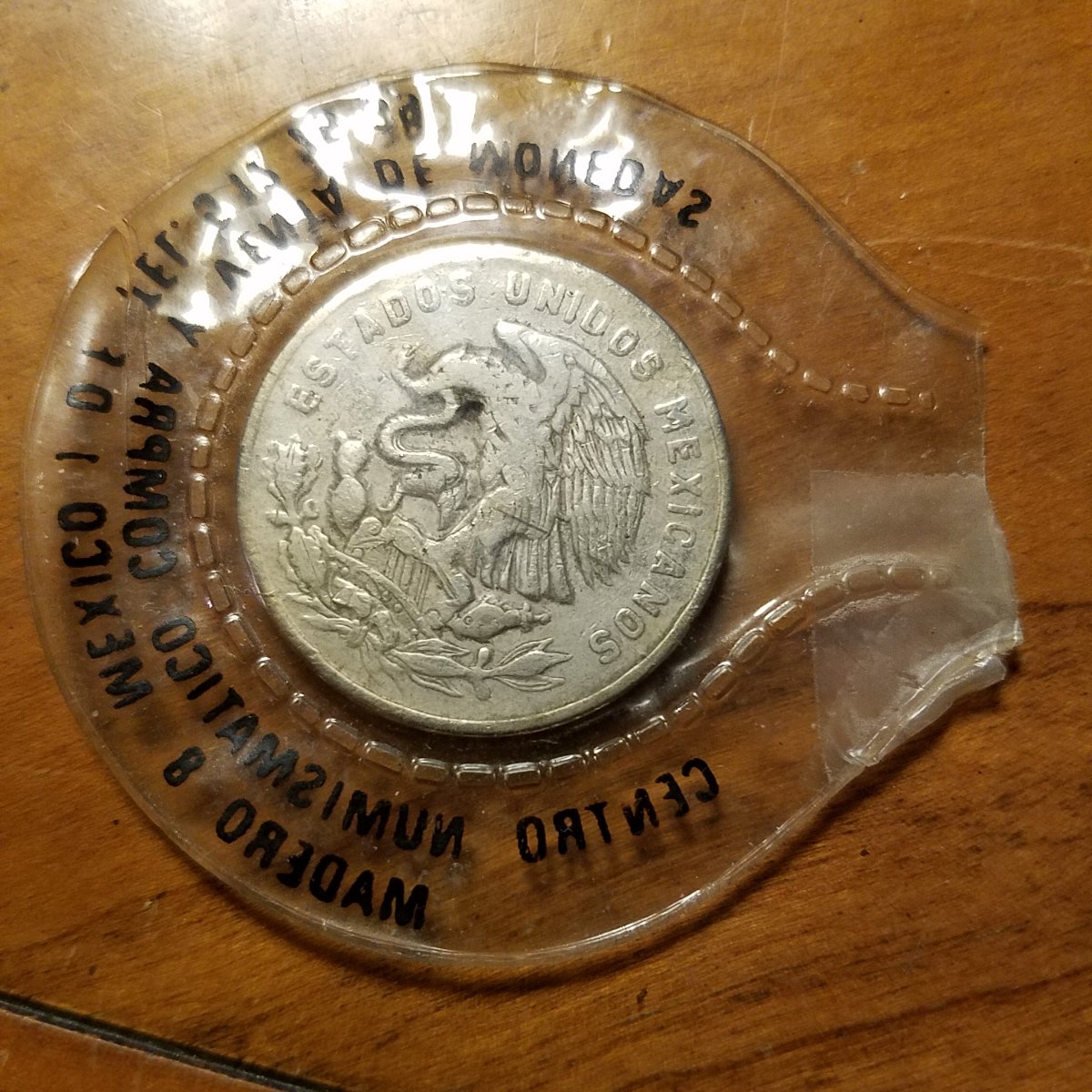 Mexico-1955-20-Centavos-Off-Metal-Error