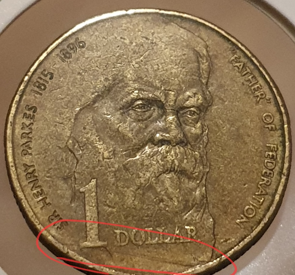 1996-$1-Coin-Help-Pls,-Raised-Metal,-Strike-Through-And-Retained-Error?-Or-Stain-😢