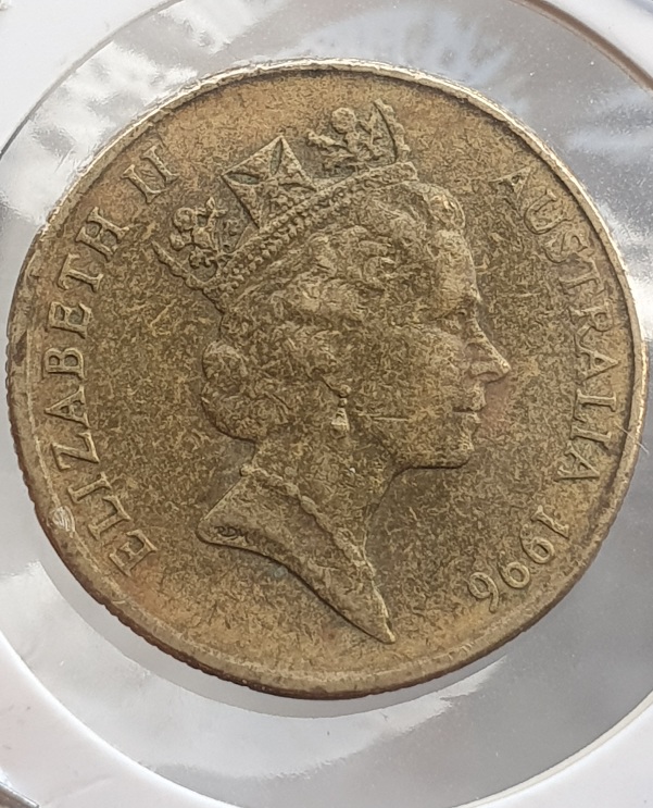 1996-$1-Coin-Help-Pls,-Raised-Metal,-Strike-Through-And-Retained-Error?-Or-Stain-😢