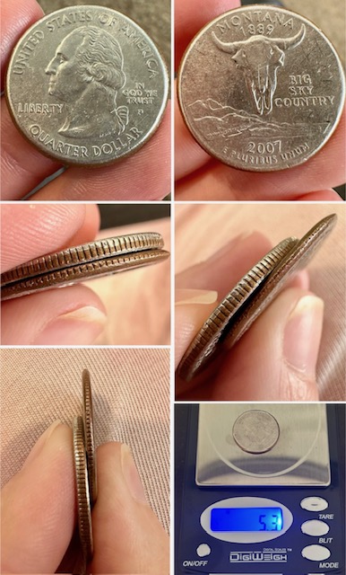 2007-P-Montana-Quarter-Weight-5.3/5.4g---Thin-Rim
