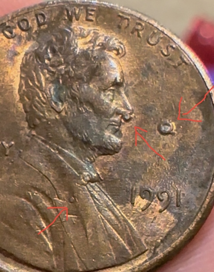 1991-P-Lincoln-Penny---Obverse-Errors?