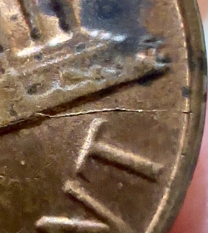 1982-P-Lg-Date-Lincoln-Penny-~-3.1g---Reverse-Die-Crack?