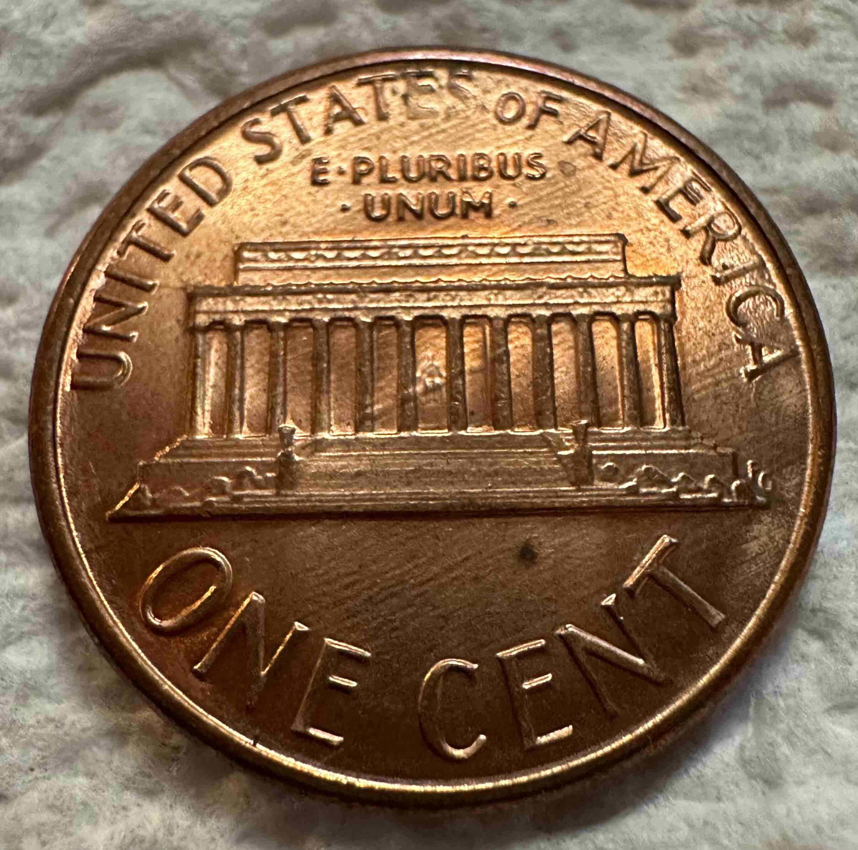 1986-P-Lincoln-Penny-~-REV-Plating-Bubble?