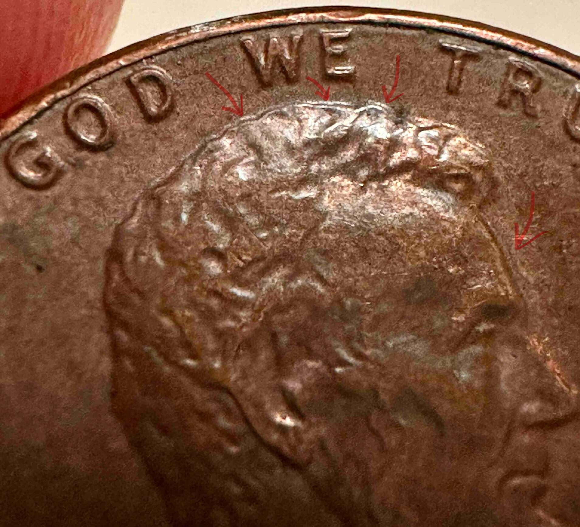 1985-P-Lincoln-Penny---OBV-Triple-Linear-Plating-Bubbles---OBV-MD-+-DDD?