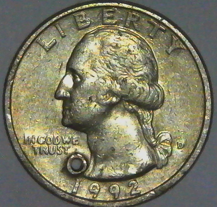 1992-Quarter-With-Strange-Hole.