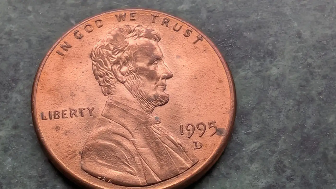 1995-D-Penny-Double-Striking-On-Reverse-And-Strange-Wear