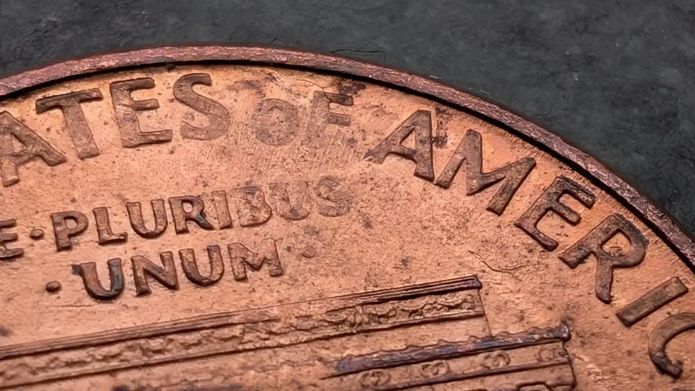 1995-D-Penny-Double-Striking-On-Reverse-And-Strange-Wear