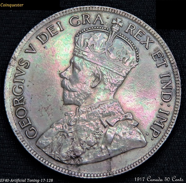 1917-Canada-50-Cents-Ef40.-Candidate-For-Artificial-Toning?