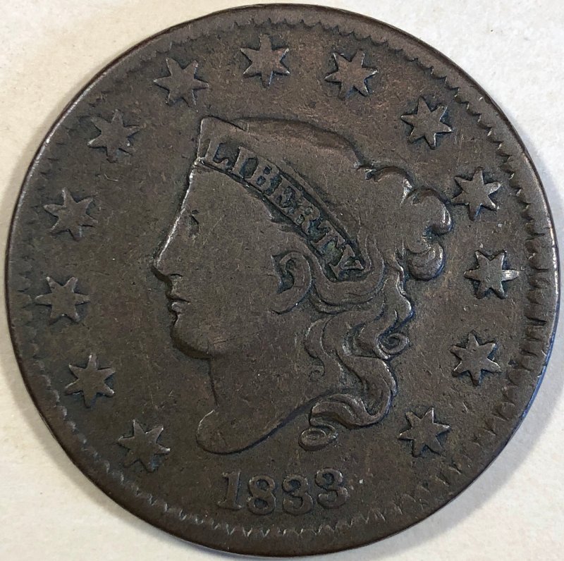 1833-Coronet-Large-Cent