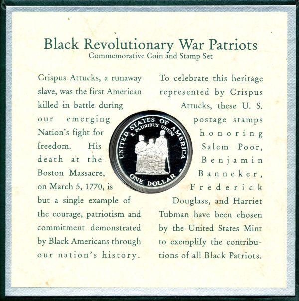 Commems-Collection-Modern:-1998-Black-Revolutionary-War-Patriots---Coin-&-Stamp-Set
