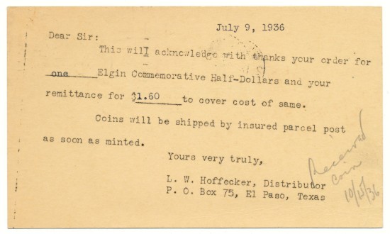 Commems-Collection-Classic:-1936-Elgin,-IL-Centennial---Revisited.