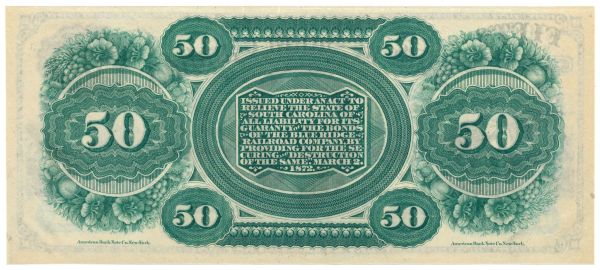 Commems-Collection-Currency:-1872-SC-Revenue-Bond-Script:-$10-To-$50