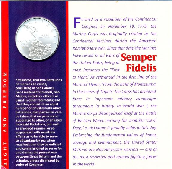 Commems-Collection-Modern:-2005-Marine-Corps-Anniversary-Coin-&-Stamp-Set