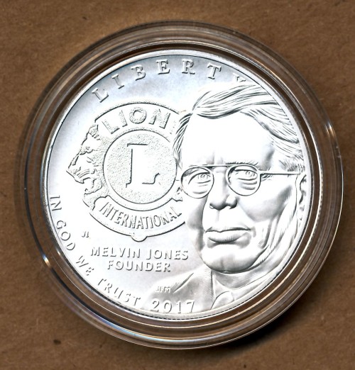 Commems-Collection-Modern:-2017-Lions-Club-International-Silver-Dollar