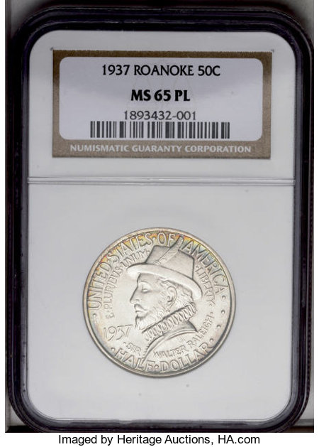 Commems-Collection-Classic:-1937-Roanoke-Colony---MS-65-Proof-Like