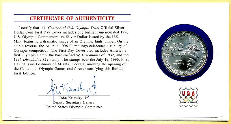 Commems-Collection-Modern:-1996-Atlanta-Olympics-Coin-Cover